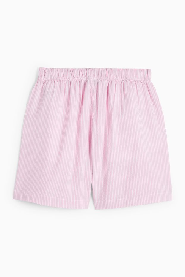 Copii - Fete - Pantaloni scurți - cu dungi - alb / roz