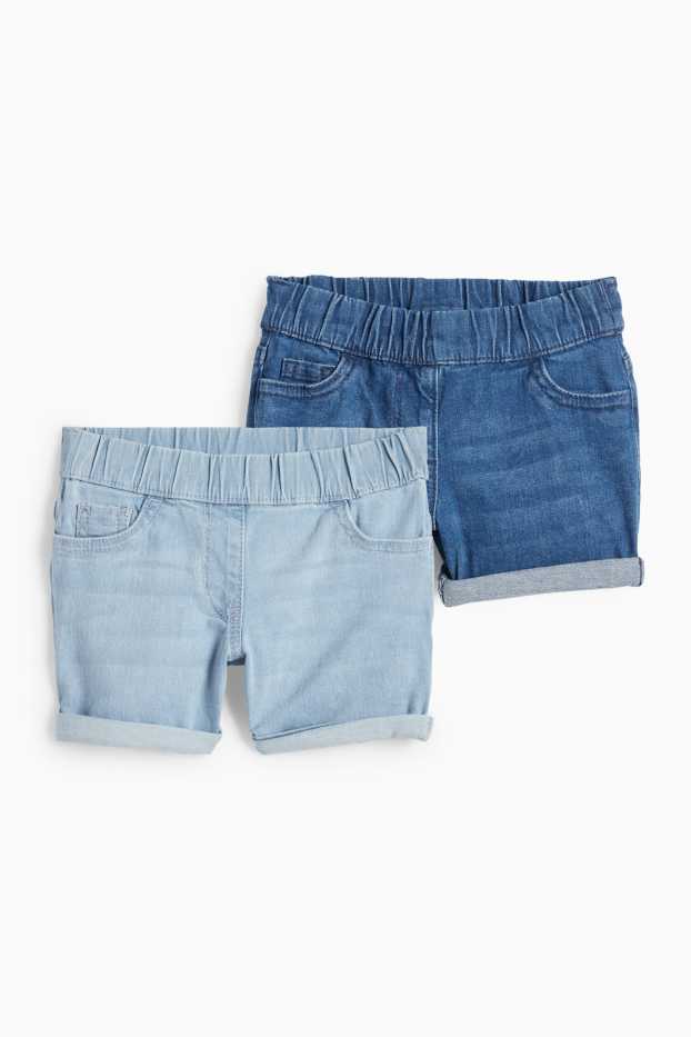 Enfants filles - Lot de 2 - short en jean - jean bleu