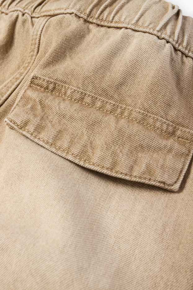 Enfants garçons - Bermuda cargo en jean - beige