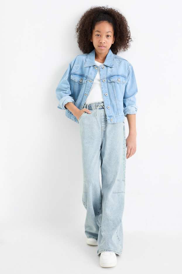 Bambine - Jeans a gamba larga - jeans azzurro