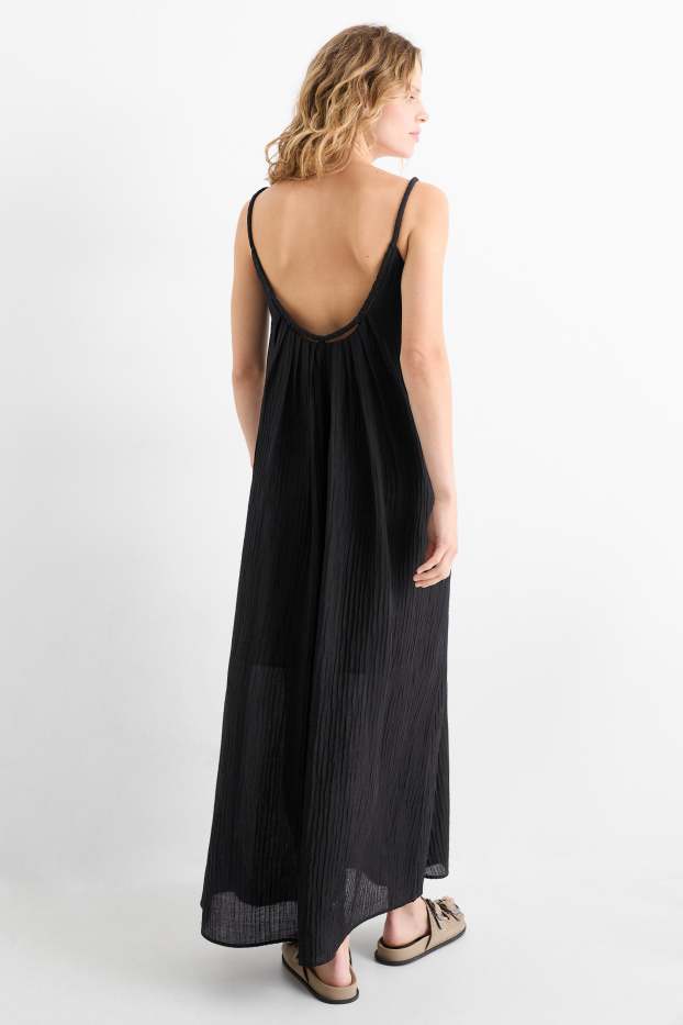 Dames - A-lijn-jurk - zwart