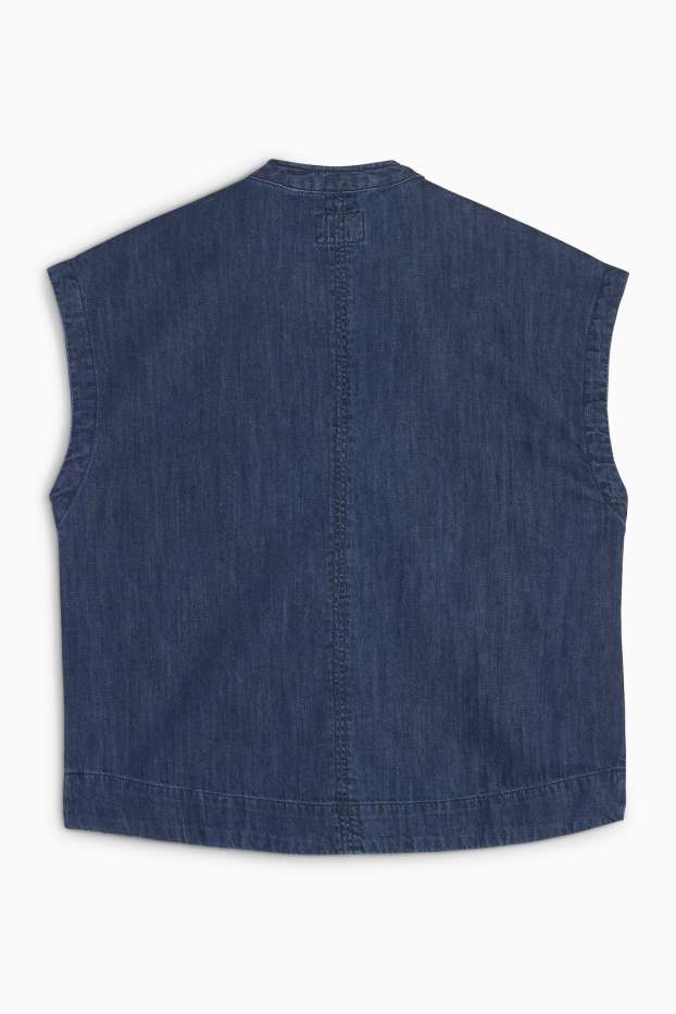 Damen - Jeans-Blusentop - dunkeljeansblau