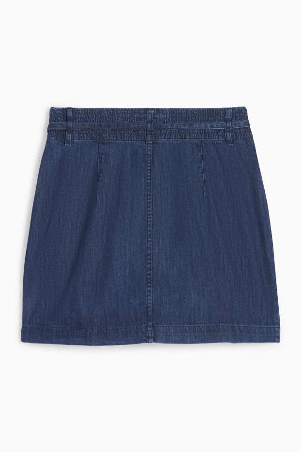 Damen - Jeans-Wickelrock - jeansblau