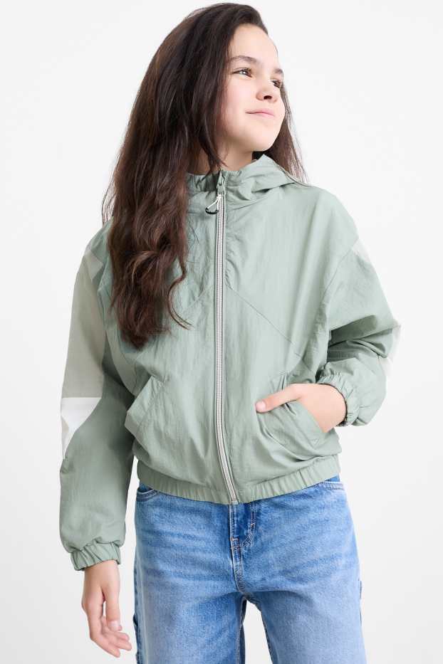 Nena - Jaqueta amb caputxa - resistent a l’aigua - verd