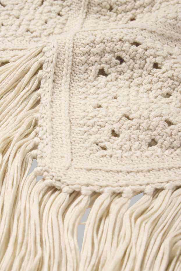 Dames - Rafels - gehaakt topje - licht beige