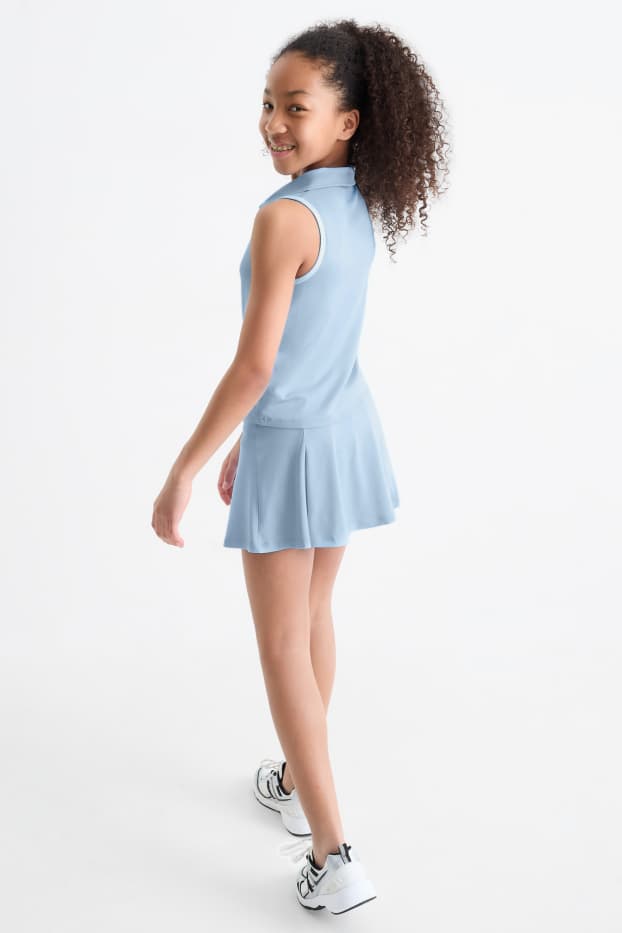 Děti - dívky - Souprava - funkční top a funkční sukně - 2dílná - světle modrá