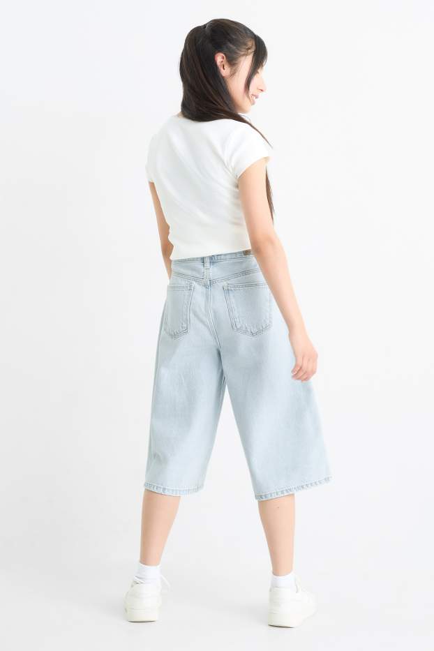 Kinderen: meisjes - Bermuda van spijkerstof - jeanslichtblauw