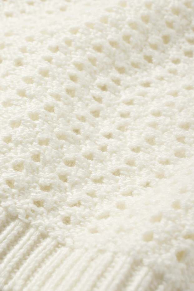 Femmes - Top court en maille - blanc crème