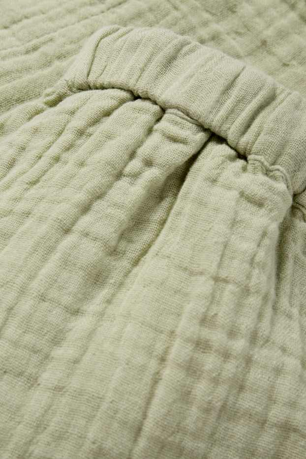 Donna - Shorts di mussola - vita media - verde chiaro