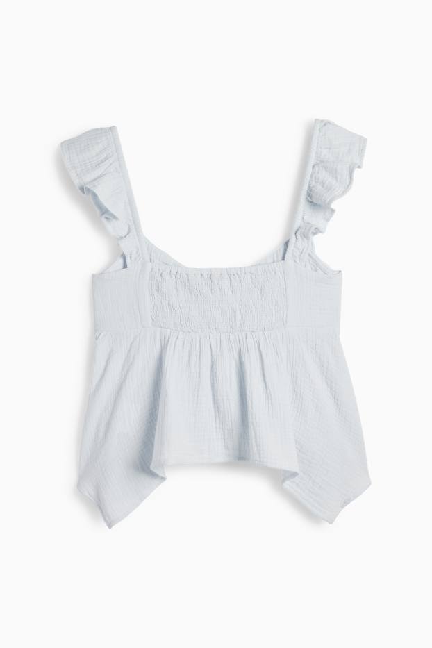 Dona - Brusa top de mussolina - blau clar