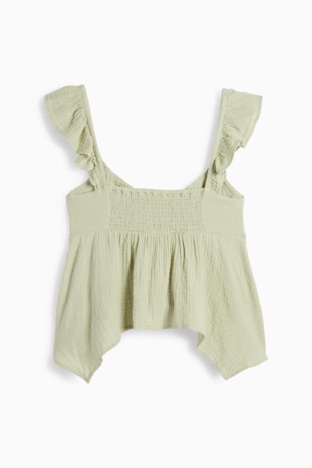 Damen - Musselin-Blusentop - hellgrün
