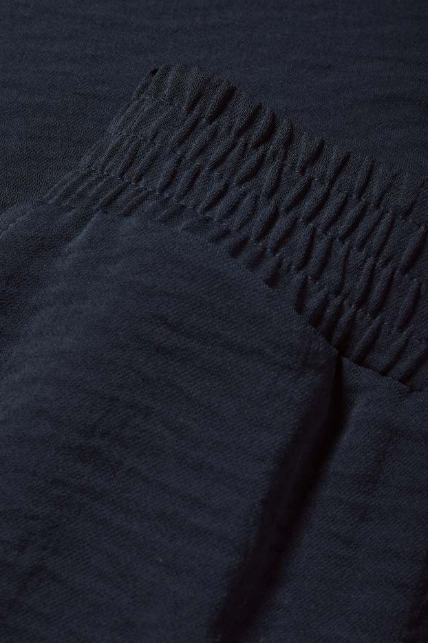 Femmes - Pantalon en toile - high waist - wide leg - bleu foncé