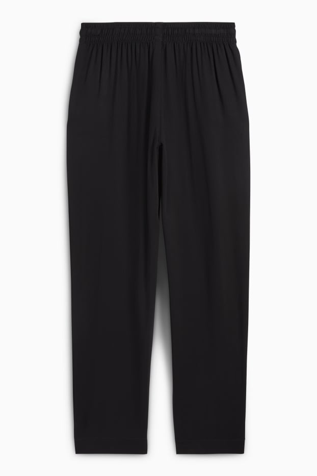 Dames - Pantalon - high waist - tapered fit - zwart