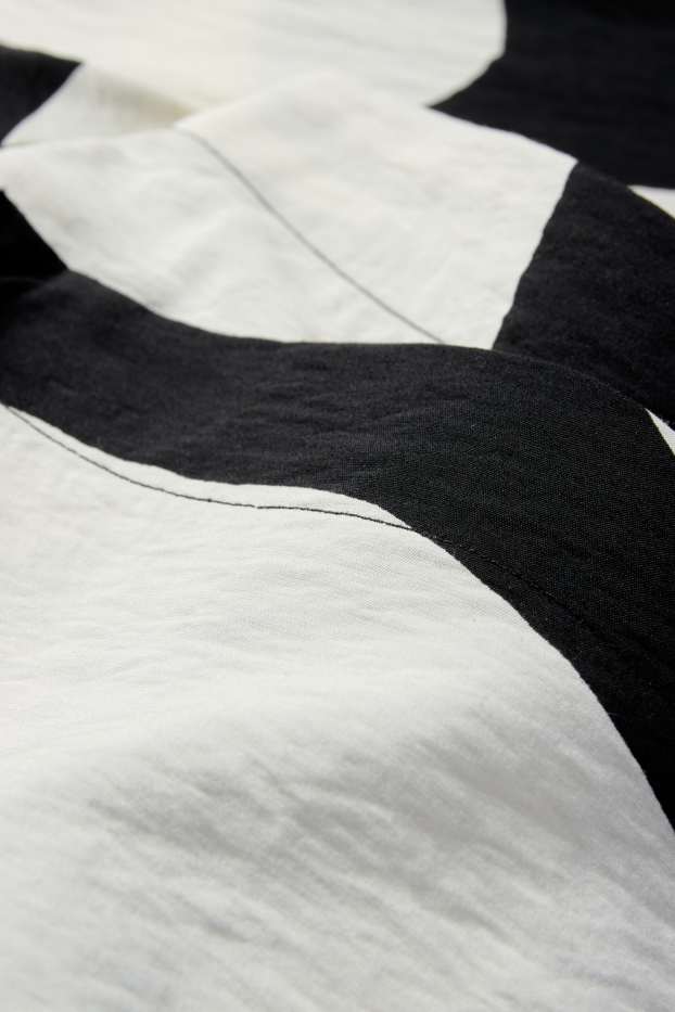 Damen - Wickelrock - gemustert - schwarz / weiß