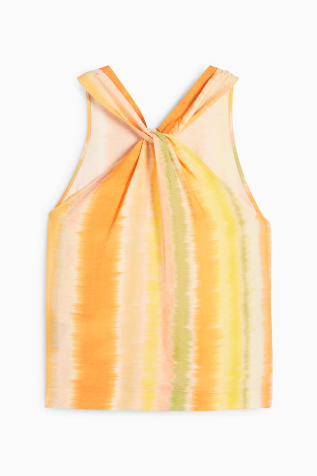Mujer - Top ablusado - de rayas - naranja