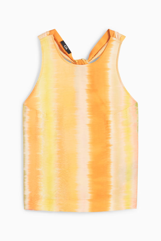 Mujer - Top ablusado - de rayas - naranja