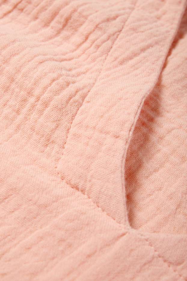 Damen - Musselin-Bluse mit V-Ausschnitt - orange