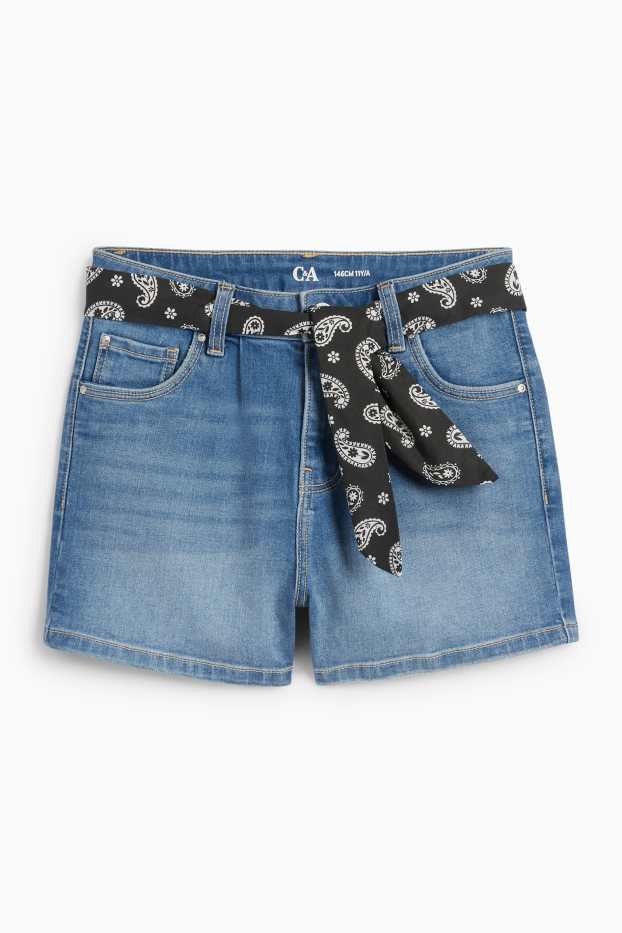 Copii - Fete - Pantaloni scurți de blugi - LYCRA® - denim-albastru