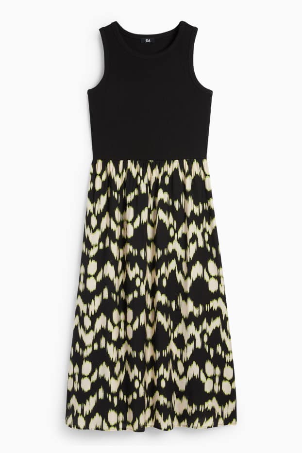 Women - Fit & flare dress - patterned - black