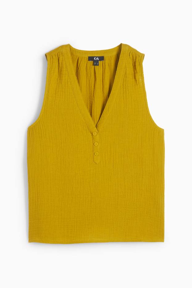 Damen - Blusentop - strukturiert - grün