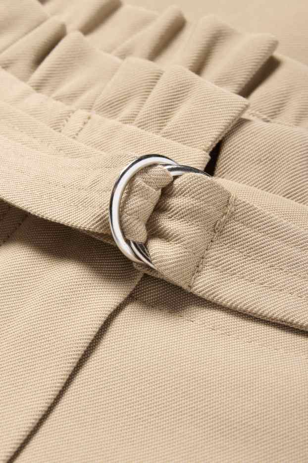 Donna - Bermuda - vita alta - tortora