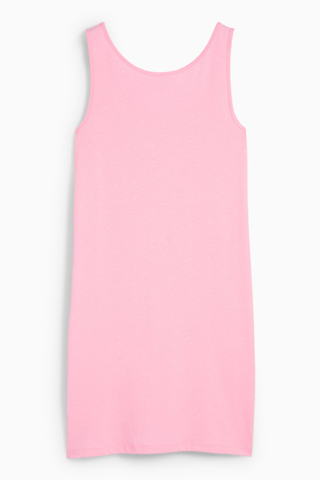 Damen - Nachthemd - gepunktet - rosa