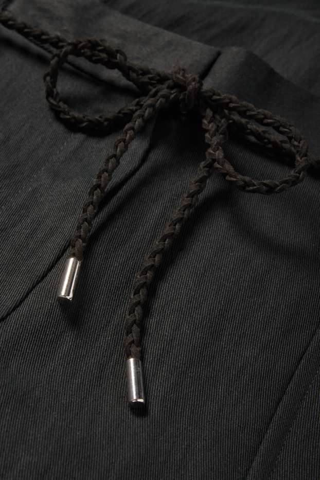 Femmes - Pantalon de toile - high waist - tapered fit - noir