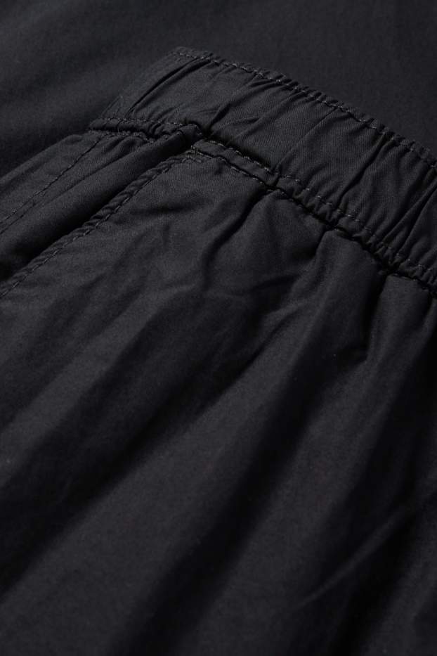 Damen - Stoffhose - Mid Waist - Tapered Fit - schwarz