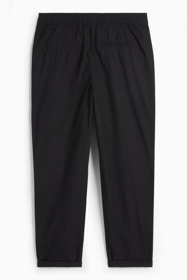 Damen - Stoffhose - Mid Waist - Tapered Fit - schwarz