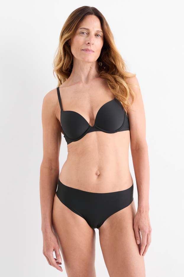 Femmes - Lot de 2 - culotte invisible - noir