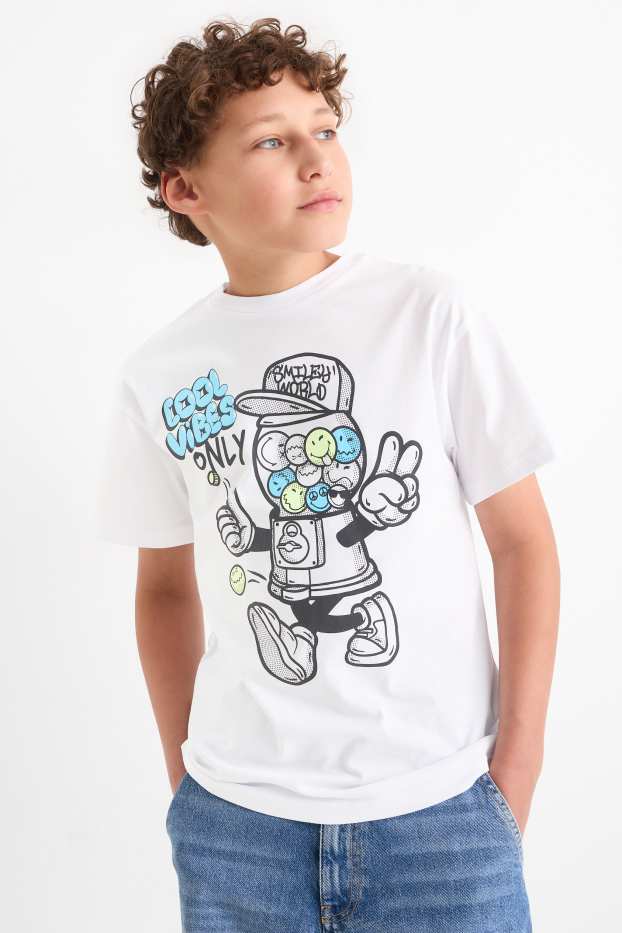 Copii - Băieți - SmileyWorld® - tricou cu mânecă scurtă - alb