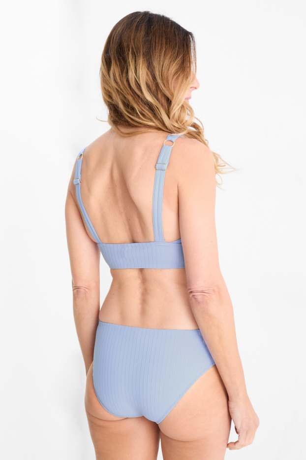 Women - Bikini top - padded - LYCRA® XTRA LIFE™ - ribbed - light blue