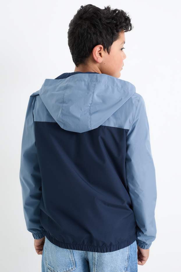 Enfants garçons - Veste à capuche - finition déperlante - bleu