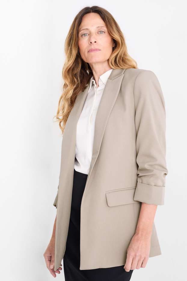 Donna - Blazer lungo business - relaxed fit - beige chiaro