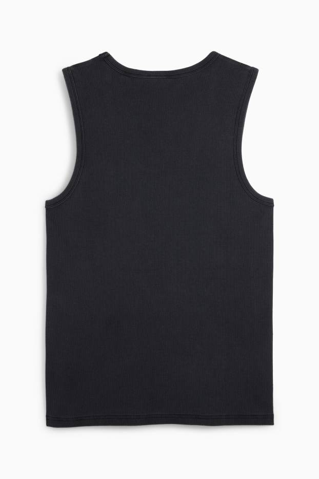 Herren - Tank Top - gerippt - dunkelgrau