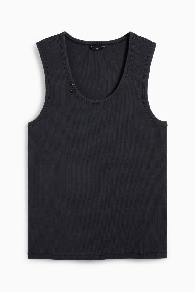 Herren - Tank Top - gerippt - dunkelgrau