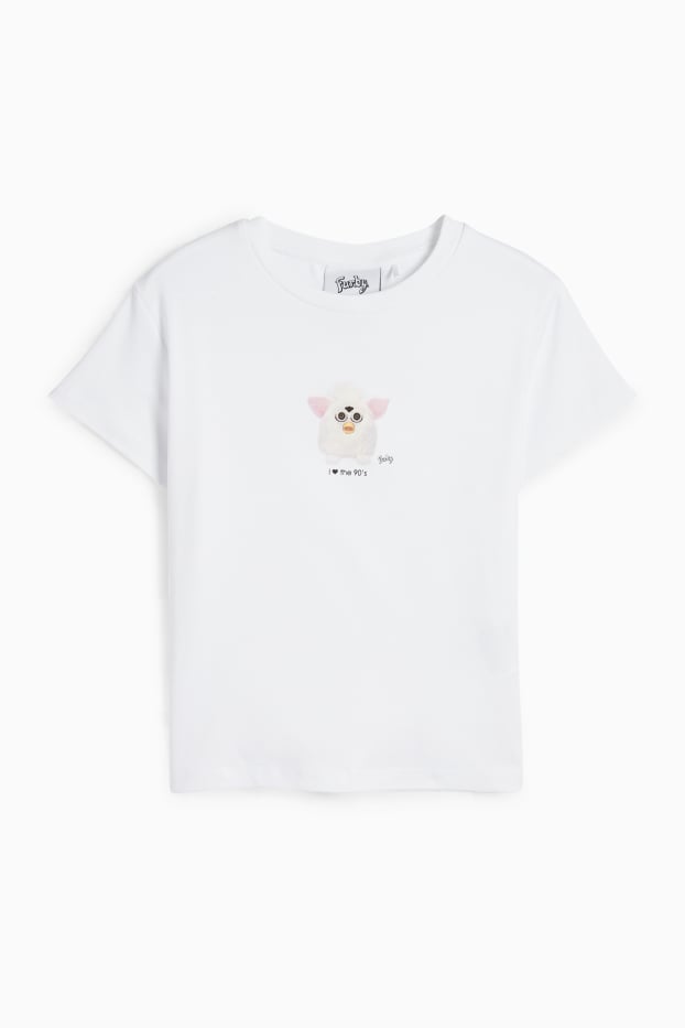 Femei - Tricou crop - Furby - alb