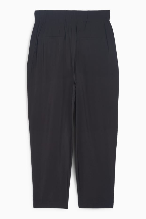 Damen - Business-Hose - High Waist - Loose Fit - schwarz
