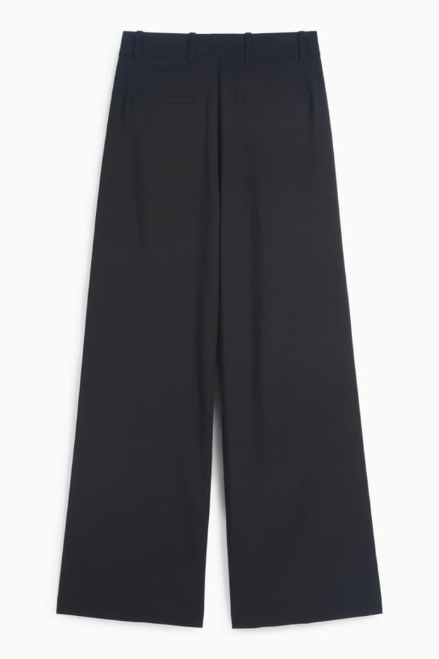 Damen - Business-Hose - High Waist - Relaxed Fit - schwarz