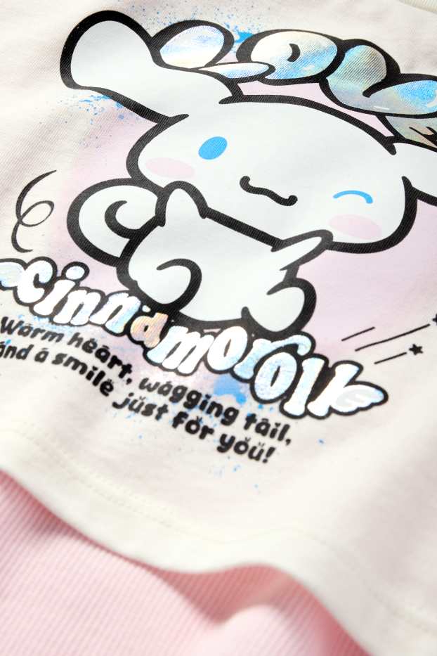 Enfants filles - Cinnamoroll - ensemble - T-shirt et top - 2 pièces - blanc / rose