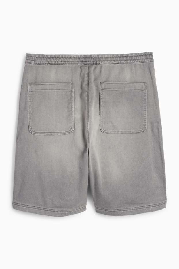 Pánské - Džínové šortky - jog denim - LYCRA® - džíny - světle šedé