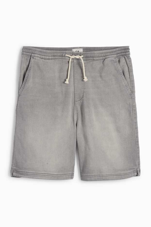 Pánské - Džínové šortky - jog denim - LYCRA® - džíny - světle šedé