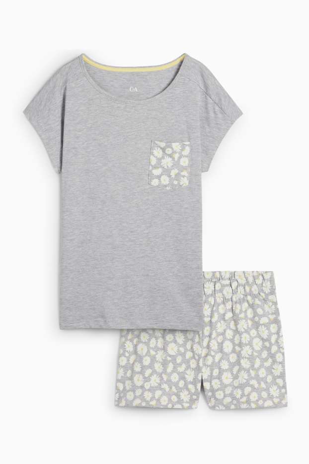 Dames - Shortama - licht grijs-mix