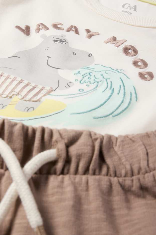 Nadó nen - Hipopòtam - conjunt per a nadó - 3 peces - marró