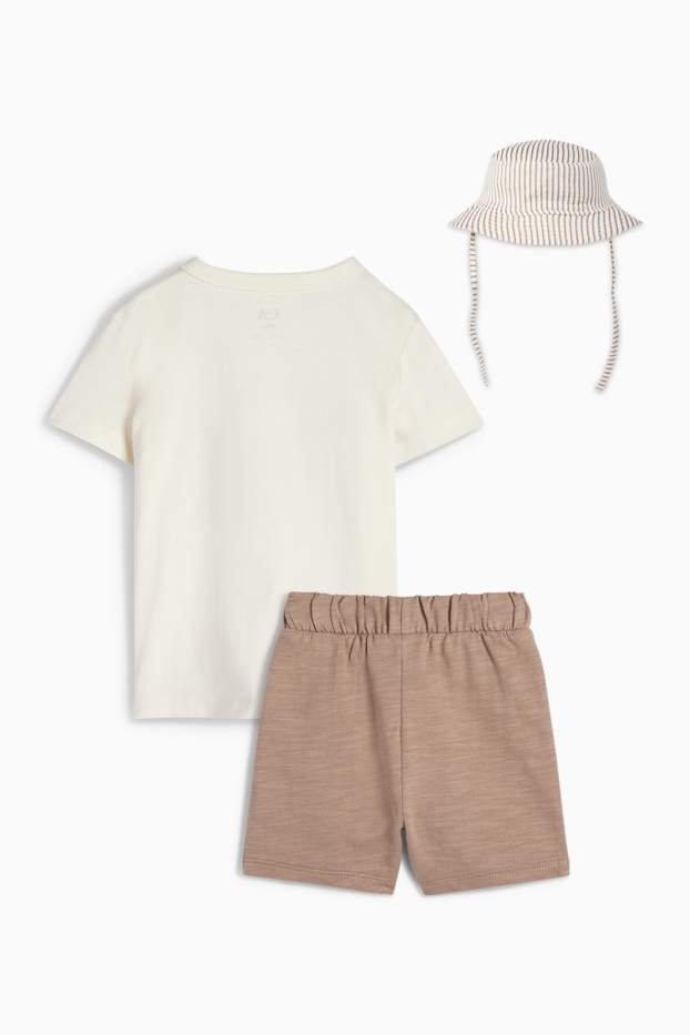 Nadó nen - Hipopòtam - conjunt per a nadó - 3 peces - marró