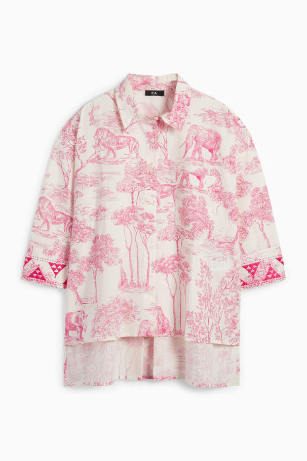 Femmes - Rangsutra x C&A - chemisier - blanc / rose