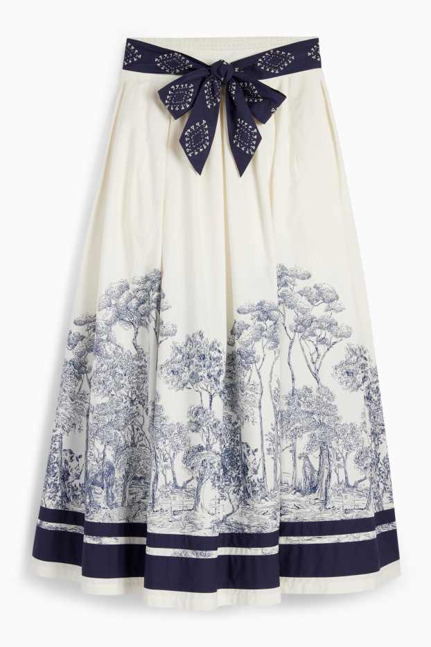 Dames - Rangsutra x C&A - rok - donkerblauw / crème wit