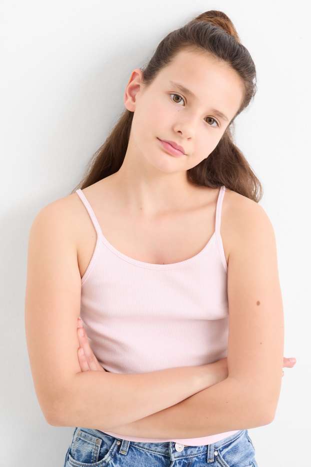 Enfants filles - Cinnamoroll - ensemble - T-shirt et top - 2 pièces - blanc / rose