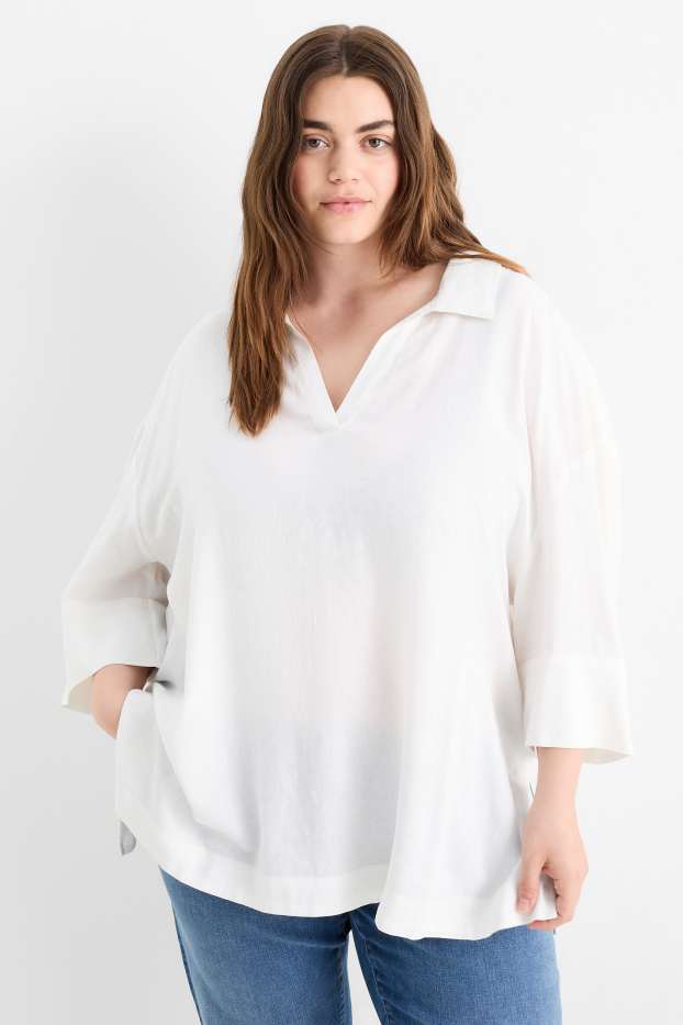 Dona - Túnica - mescla de lli - blanc