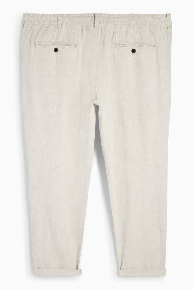 Herren - Chino - Regular Fit - Leinen-Mix - hellbeige